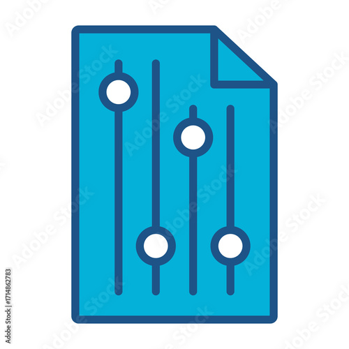 Adjust Icon In Blue Monochrome Flat Design, Vector Illustration