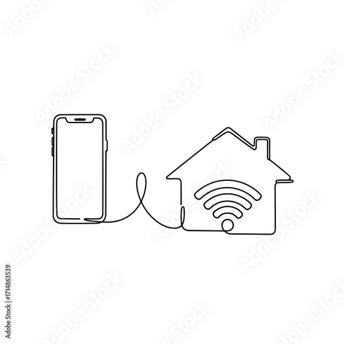 Smart home technology connection via smartphone and wi fi