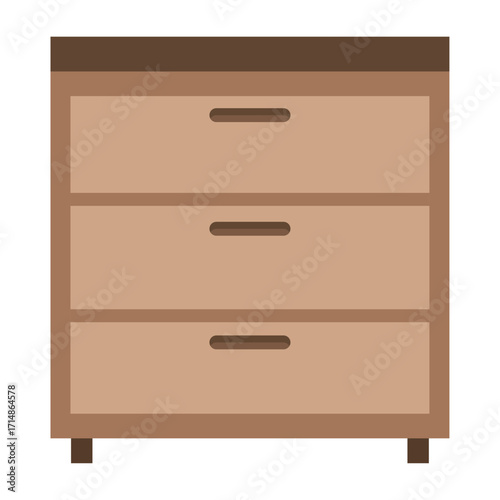 Minimalist chest of drawers illustration for storage and interior design concepts