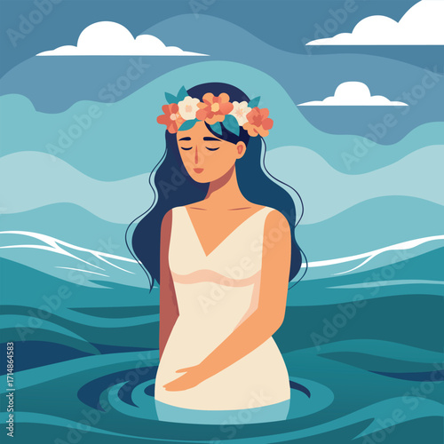 Serene Water Woman