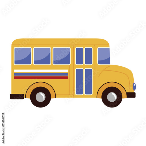 Cartoon School Bus Illustration for Education Projects and Transportation