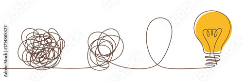 From Tangled Mess to Brilliant Idea A Journey of Problem Solving on Clear Backdrop