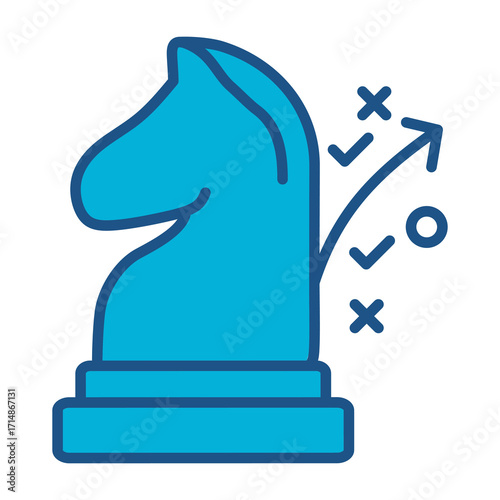 Creativity Icon In Blue Monochrome Flat Design, Vector Illustration
