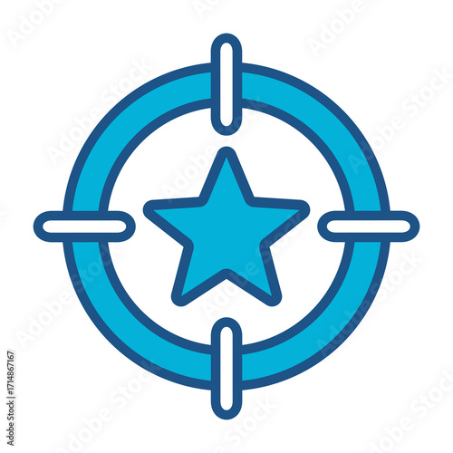 Dream Icon In Blue Monochrome Flat Design, Vector Illustration