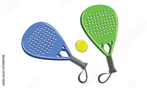 Vector illustration of padel tennis racket colors