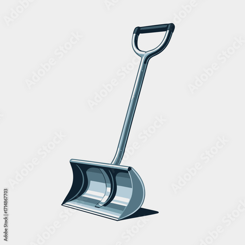 Metal snow shovel with ergonomic handle for winter clearing  