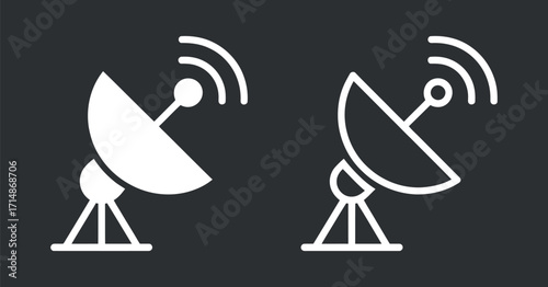 Satellite Dish Icon Vector Illustration Symbol Communication Antenna Broadcast Signal