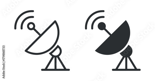 Satellite Dish Icon Vector Illustration Symbol Communication Antenna Broadcast Signal
