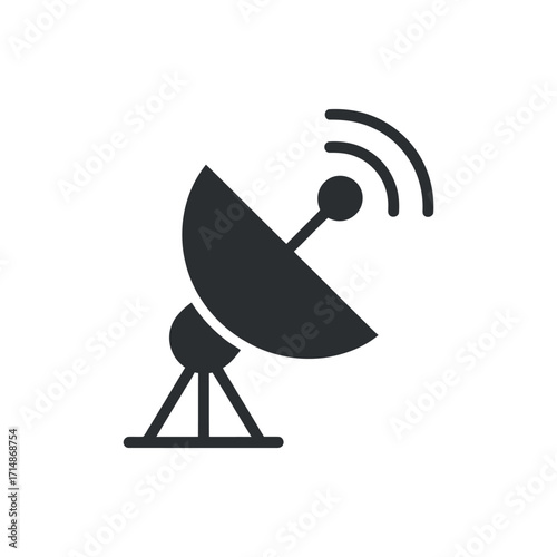 Satellite Dish Icon Vector Illustration Symbol Communication Antenna Broadcast Signal