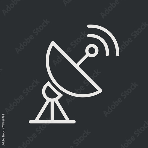 Satellite Dish Antenna Communication Technology Signal Transmission Vector Illustration