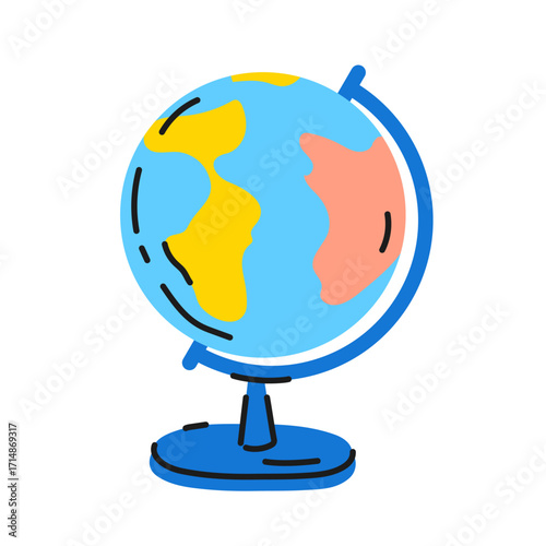 Colorful Globe Illustration A Symbol of World Exploration and Education
