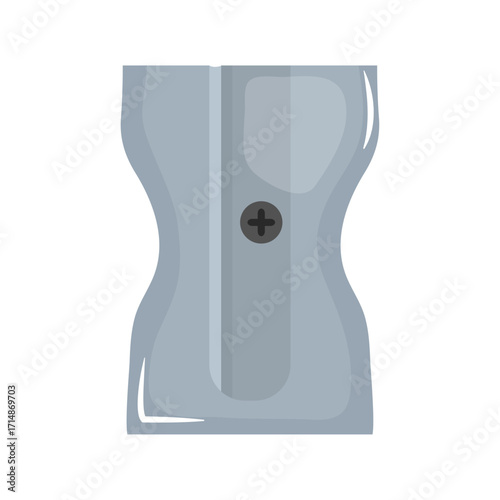 Simple illustration of a gray pencil sharpener isolated on a white background