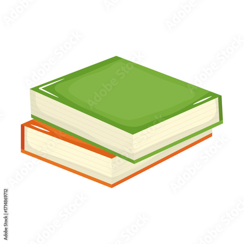 Stack of Books Green and Orange Hardcover