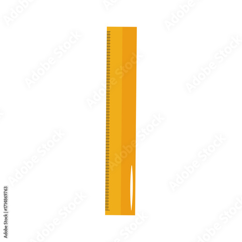 Classic yellow plastic ruler for accurate measurements and drawing tasks, perfect for students