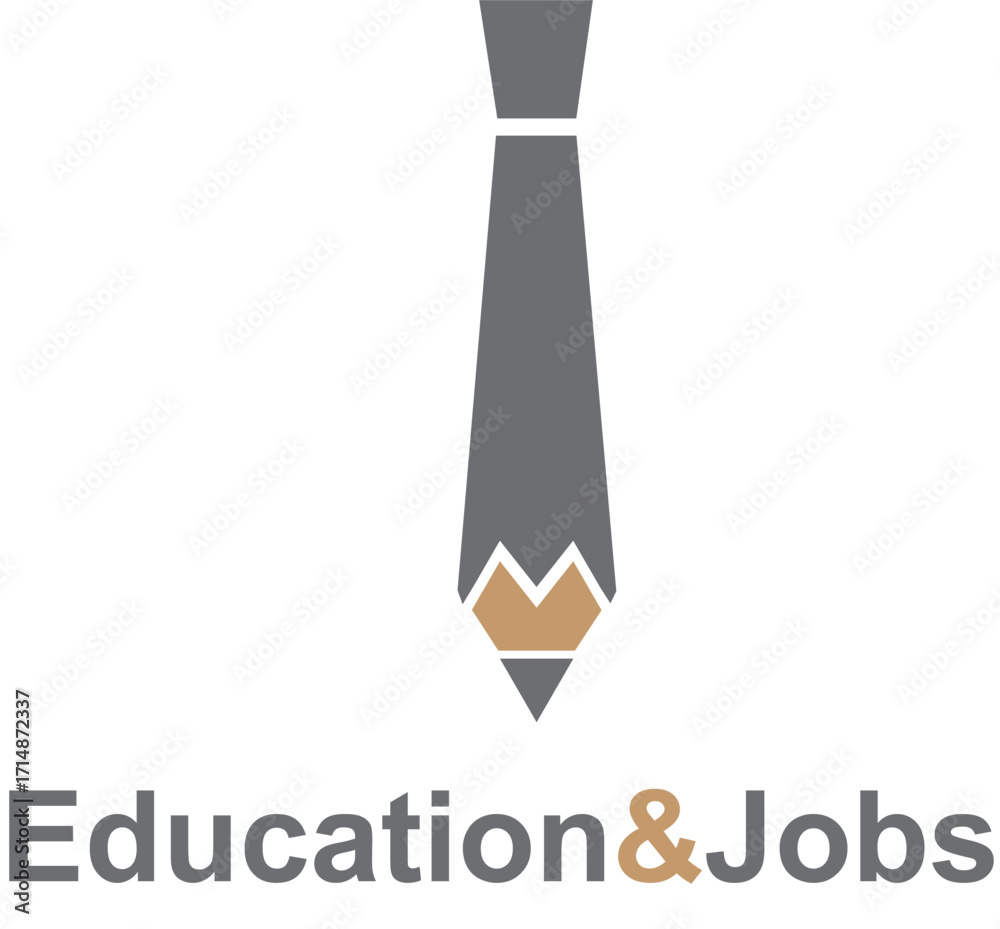 Tie and pencil logo symbolizing jobs