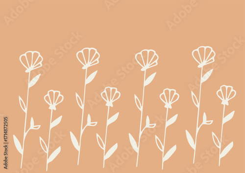 Illustration Hand Draw Doodle Field of Flowers
