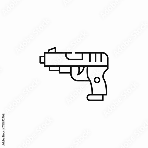  automatic pistol icon sign vector