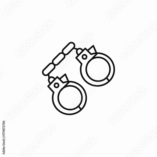  handcuffs symbol arrest icon sign vector