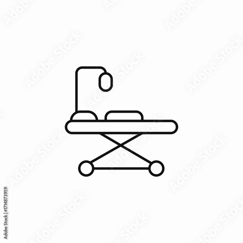 hospital stretcher gurney icon sign vector