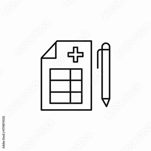 medical record document icon sign vector