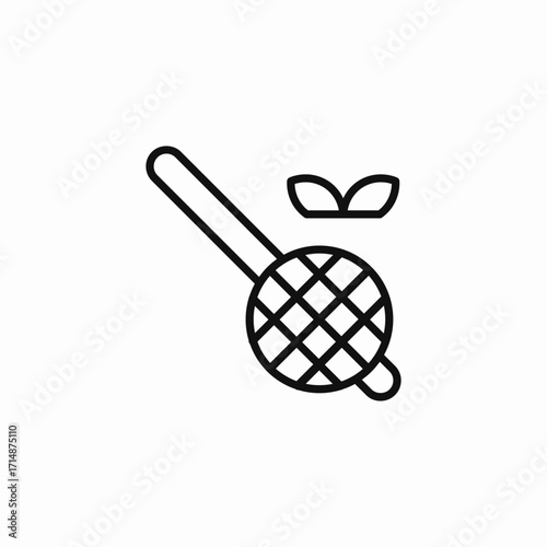 tea infuser with loose leaves icon sign vector