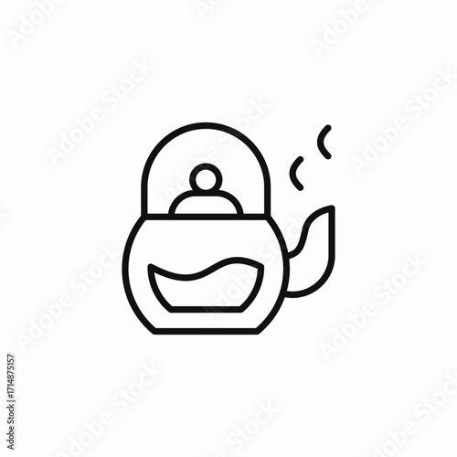 teapot with steam icon sign vector