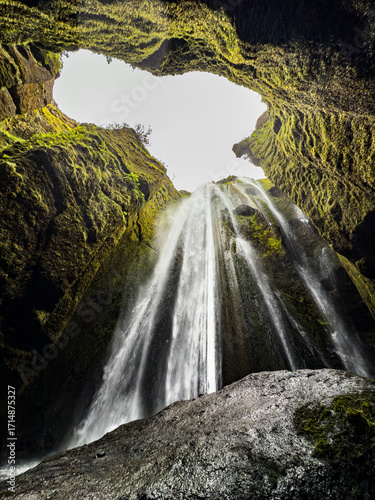 Obraz na płótnie Rauðfeldsgjá Gorge is known for its narrow, dramatic gorge and rich ties to Icel