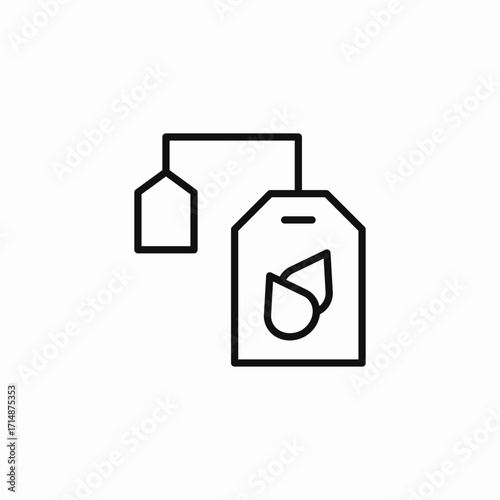 two teabags with leaf design icon sign vector