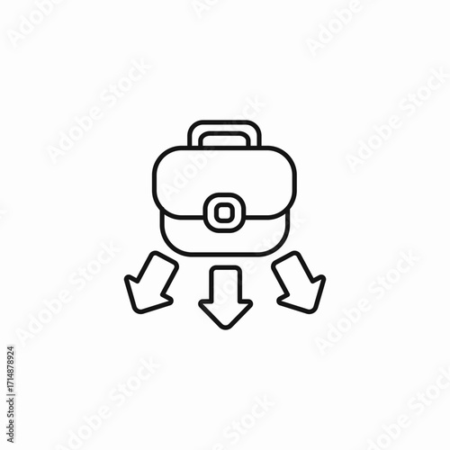 briefcase with arrows icon sign vector