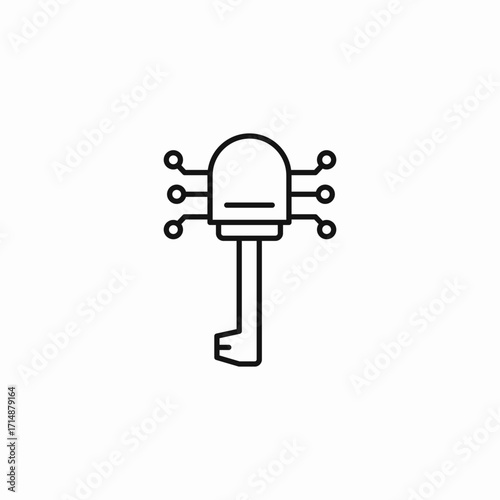 digital encryption key icon sign vector