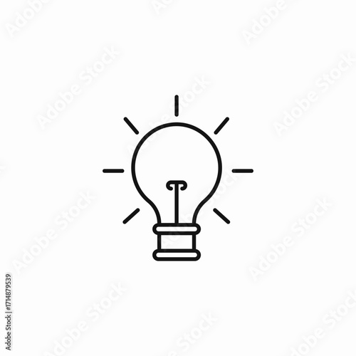 glowing light bulb icon sign vector