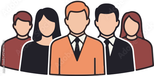 Diverse Business Team and Professional Group Icon