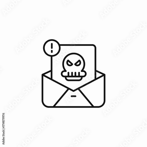 malicious email alert icon sign vector