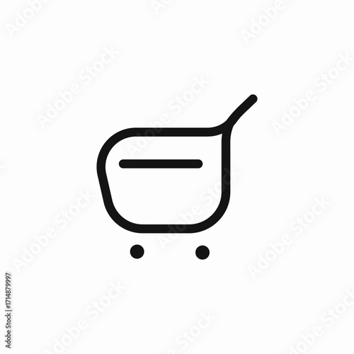 minimalist shopping cart icon sign vector