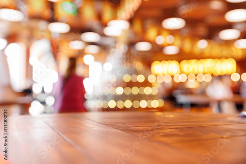 Wallpaper Mural Blurred background warm rustic wooden tabletop of bar interior for copy space Torontodigital.ca