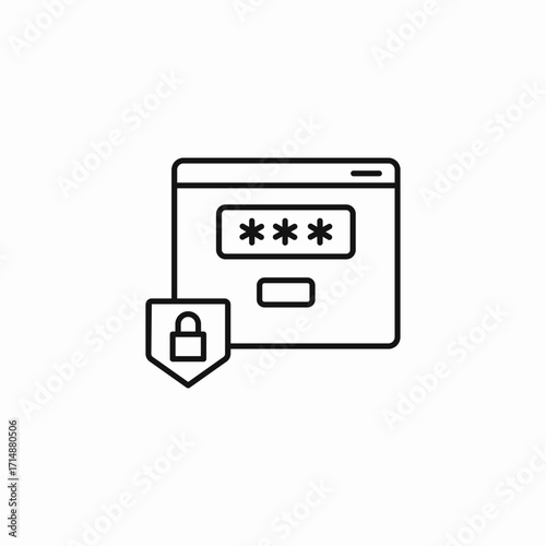 protected password input icon sign vector