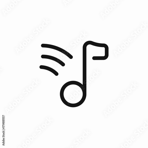 single music note icon sign vector