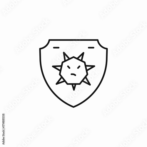 virus shield protection icon sign vector