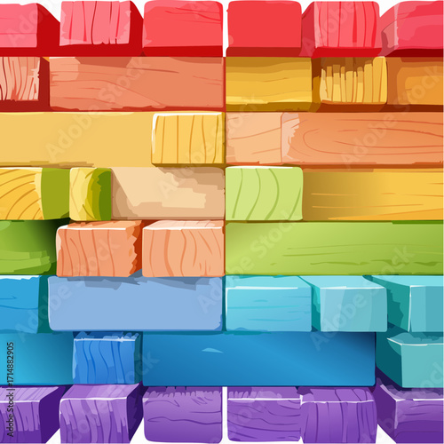 Hintergrund bunte Holzbalken