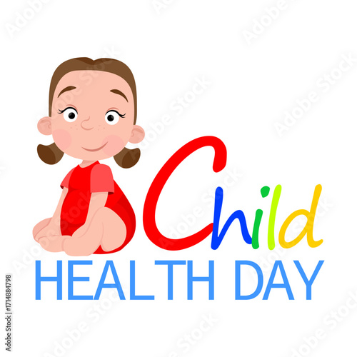 Colorful lettering and a cute girl for Child Health Day