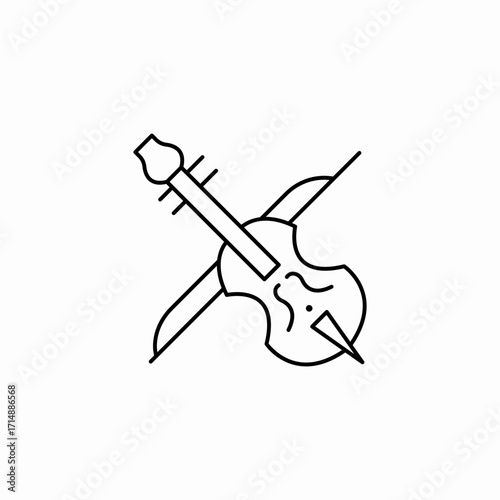 cello bow strings icon sign vector