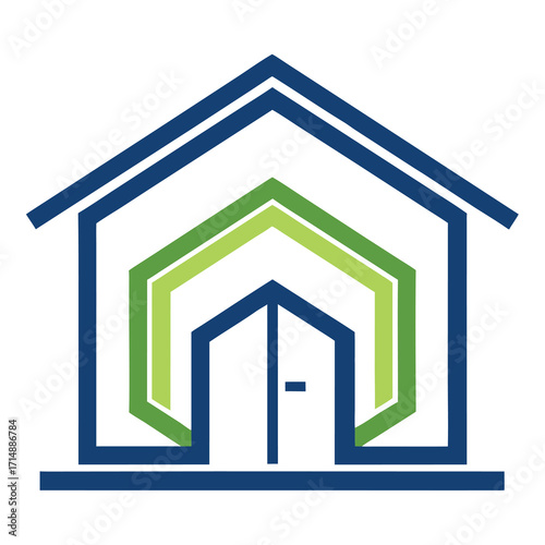 Modern minimalist house outline logo design for real estate businesses and property services
