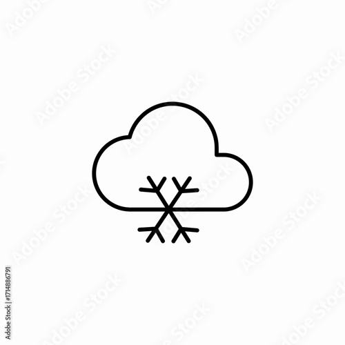 cloud with snowflake icon icon sign vector