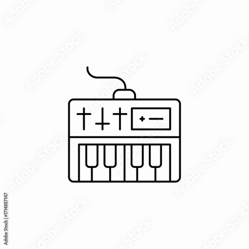 electronic musical keyboard icon sign vector