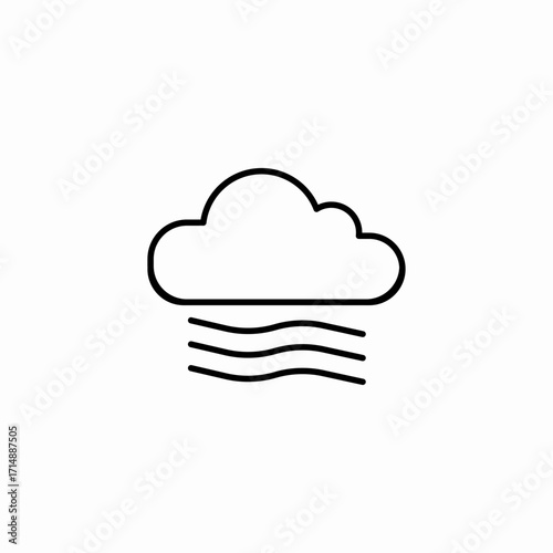 misty foggy cloud icon sign vector