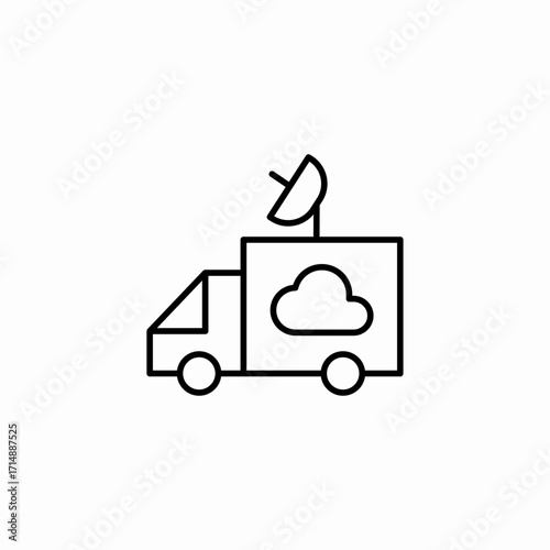 mobile weather truck icon sign vector