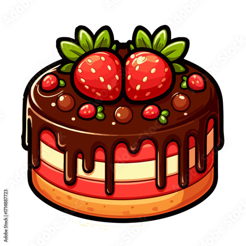 premium vector illustration of chocolate jam cake