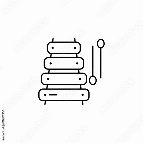 pitched percussion instrument icon sign vector