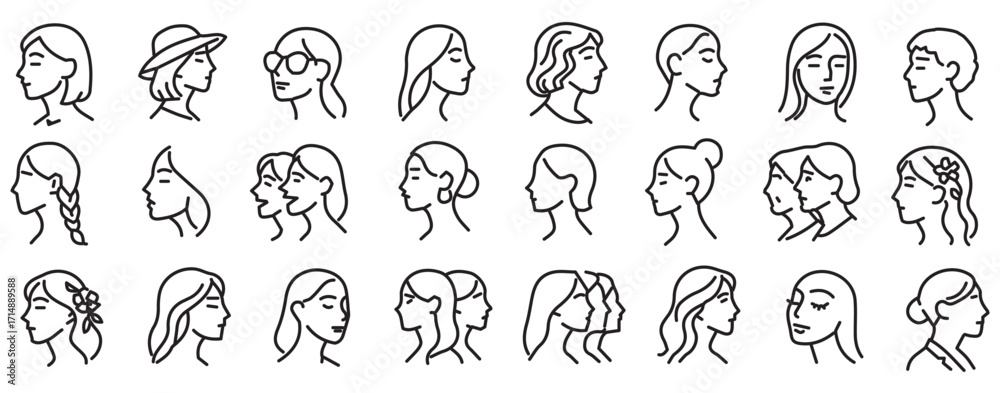 Fototapeta premium hand drawn vector illustration of a set of black and white