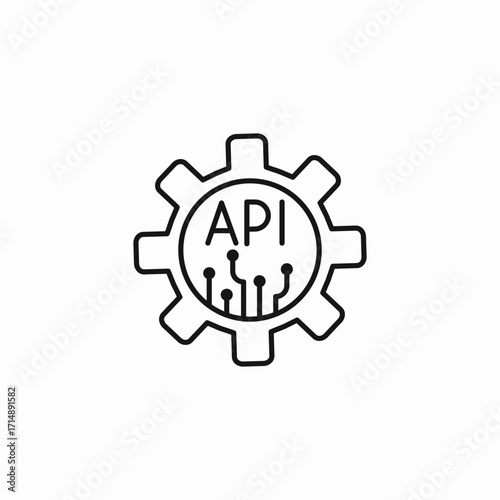 api development gear icon sign vector